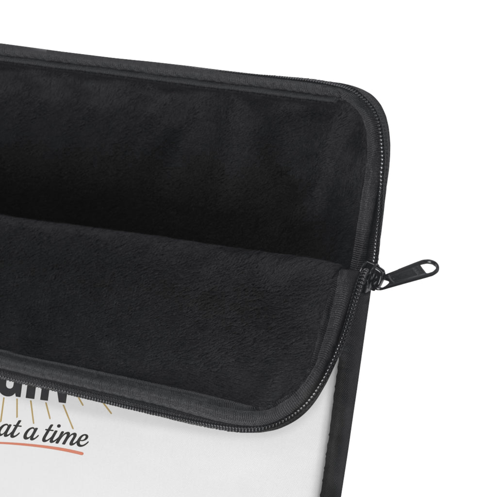 Believe Breathe Begin Laptop Sleeve — Motivational Protective Sleeve (One Day at a Time)