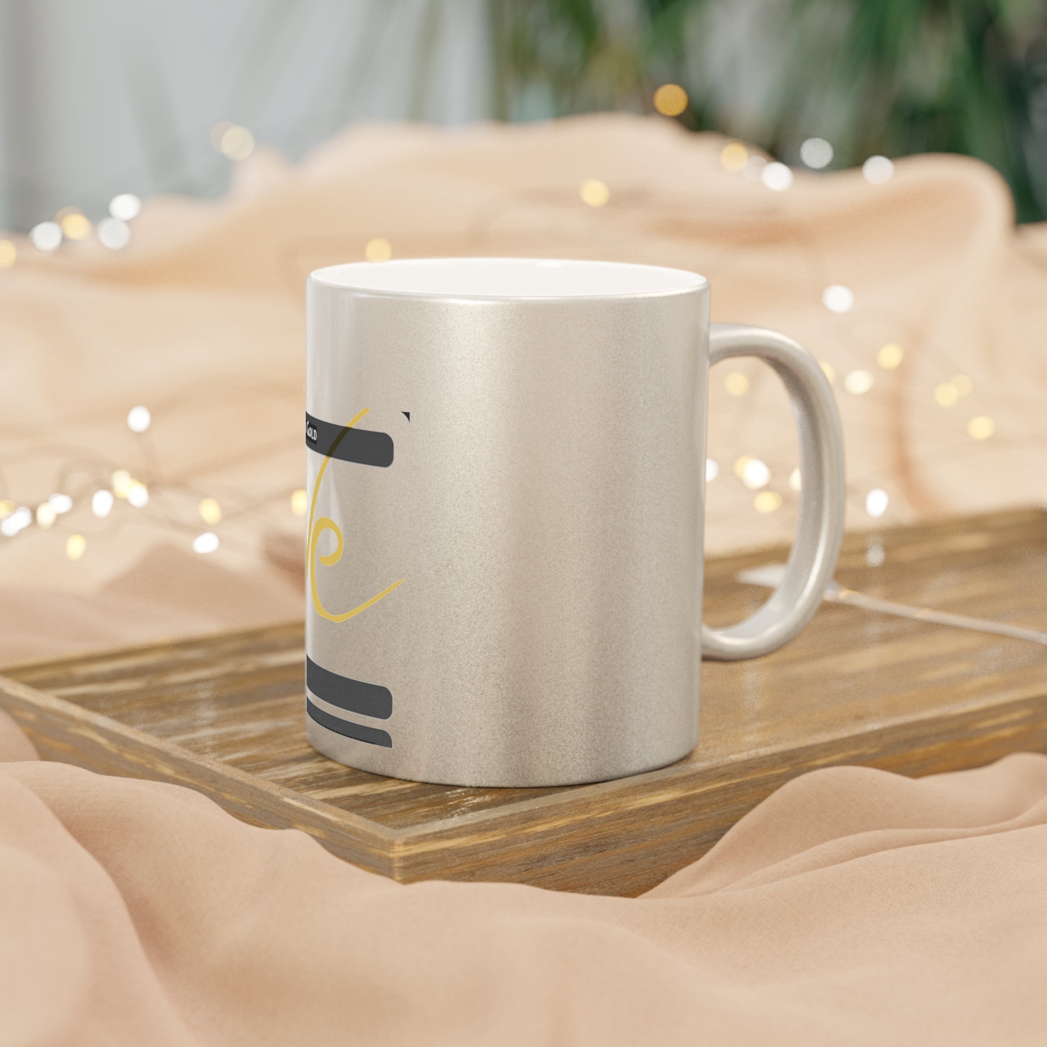 Metallic Love Mug — "Love Is Gold" Silver or Gold Coffee Cup