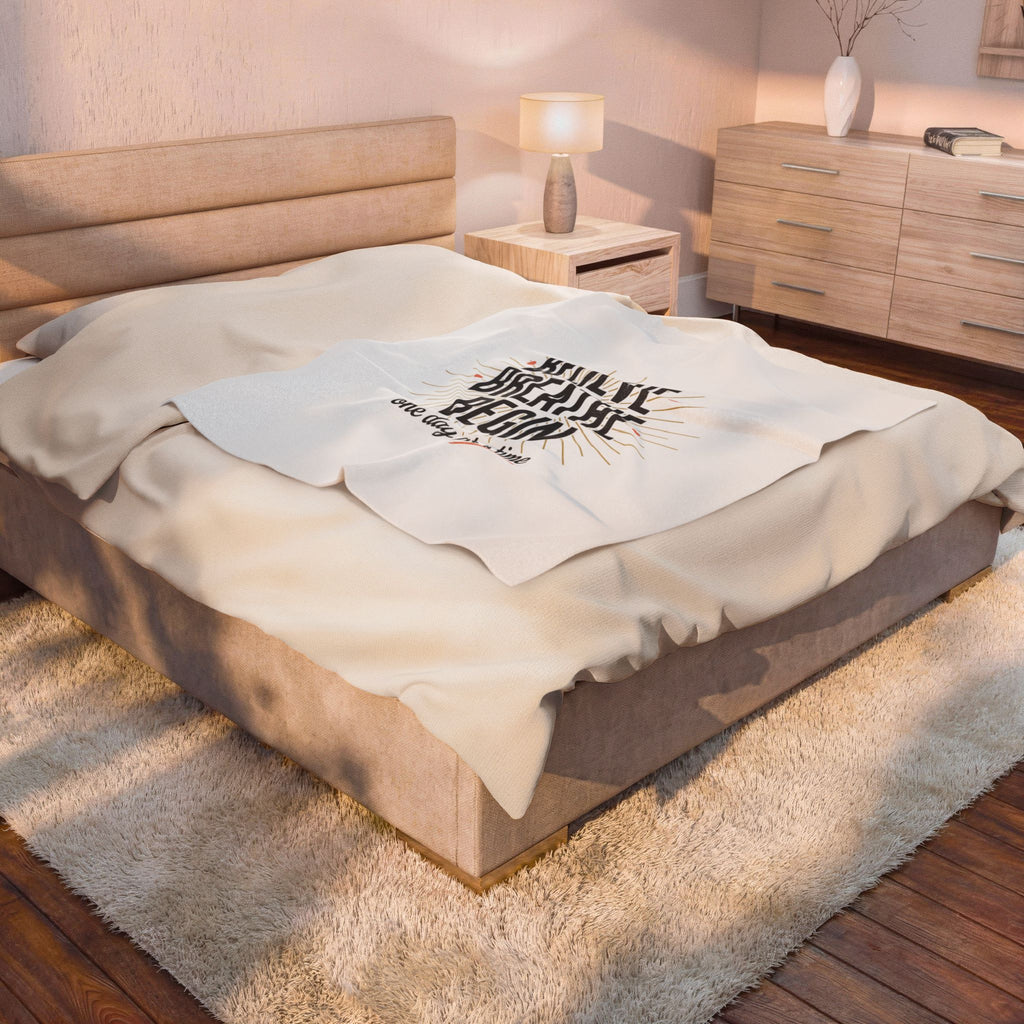 Velveteen Plush Blanket — "Believe Breathe Begin" Inspirational Throw for Mindfulness & Recovery