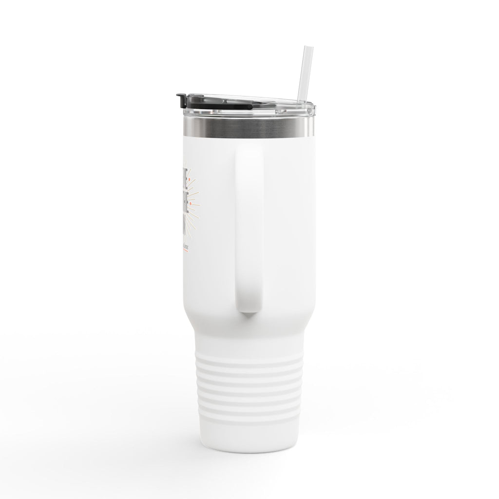 40oz Insulated Travel Mug — "Believe Breathe Begin" Motivational Tumbler with Straw