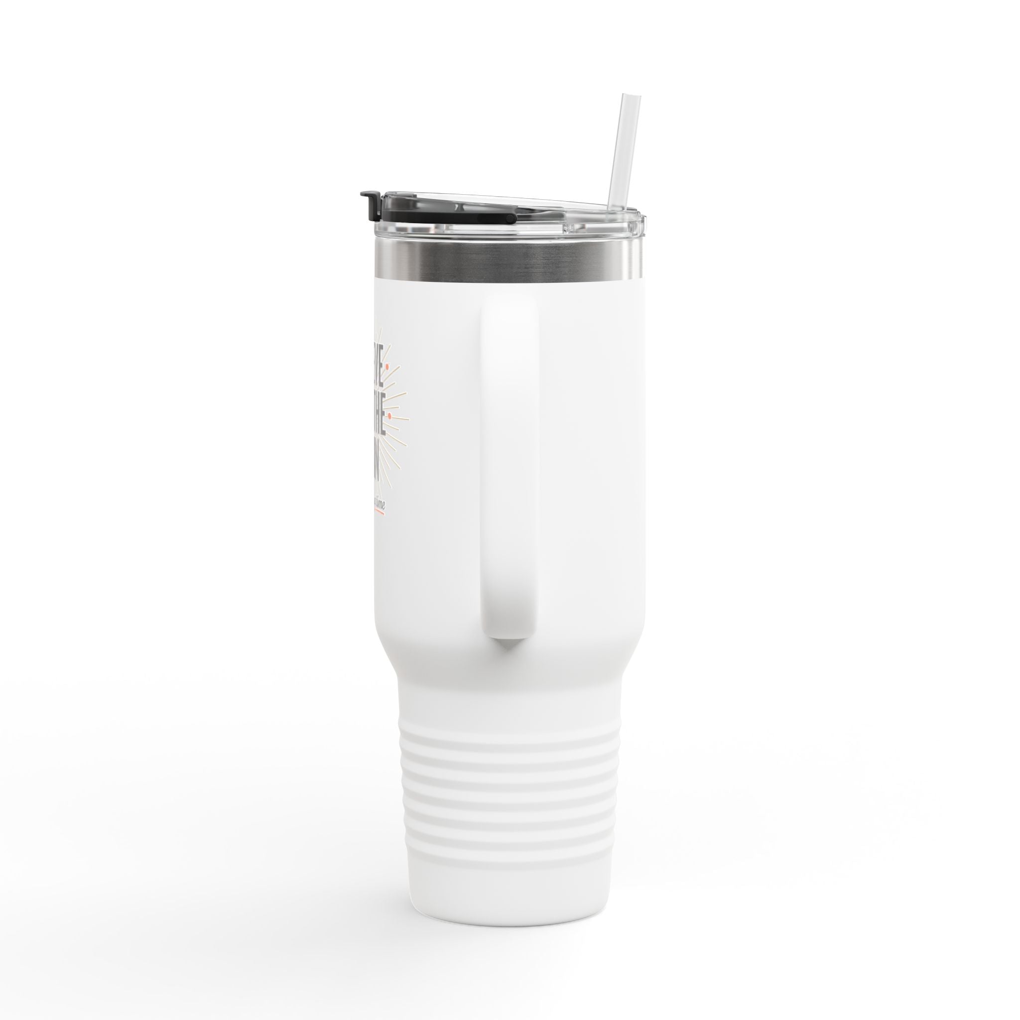 40oz Insulated Travel Mug — "Believe Breathe Begin" Motivational Tumbler with Straw
