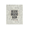 Crushed Velvet Blanket – 'Believe Breathe Begin' Inspirational Throw, One Day at a Time Cozy Decor