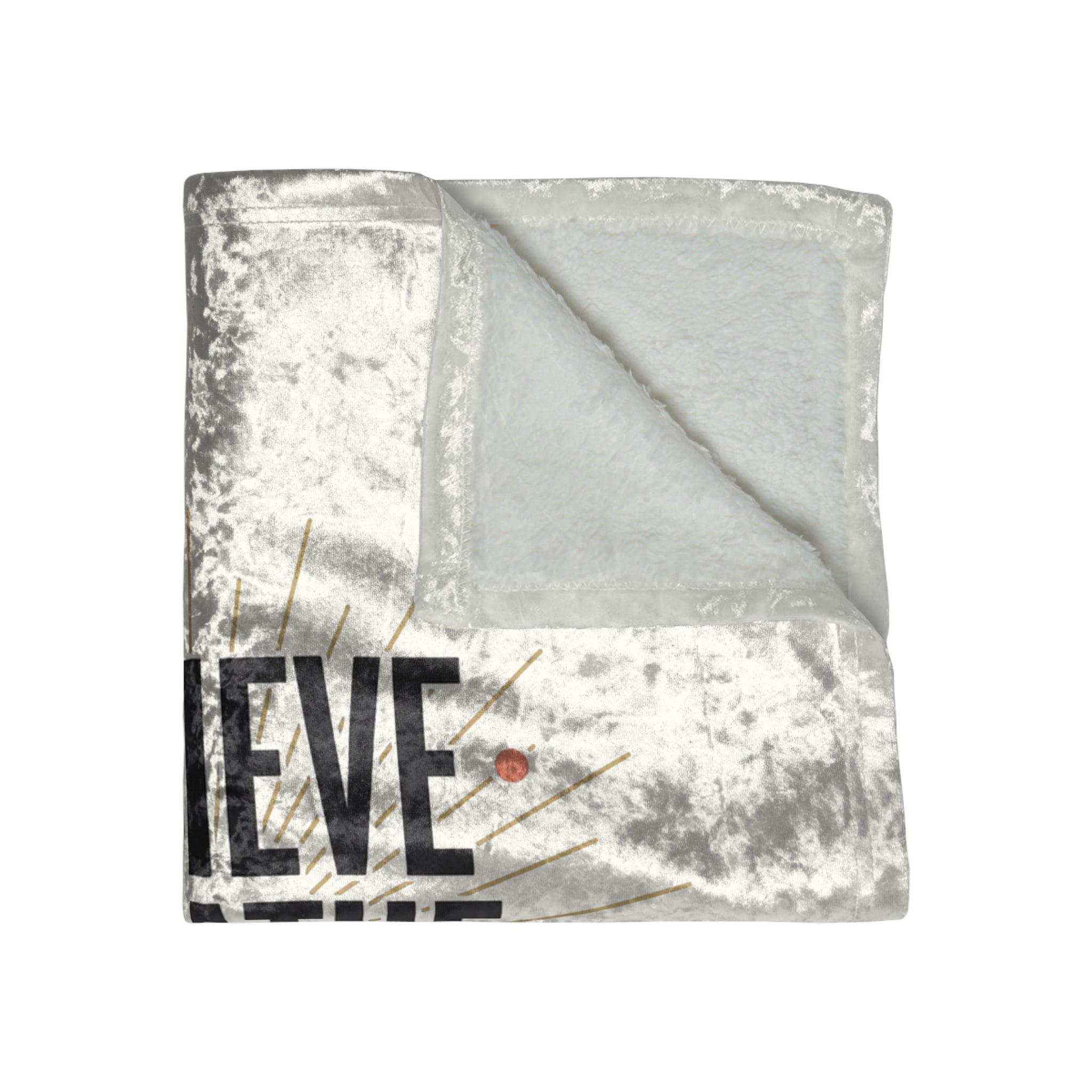 Crushed Velvet Blanket – 'Believe Breathe Begin' Inspirational Throw, One Day at a Time Cozy Decor