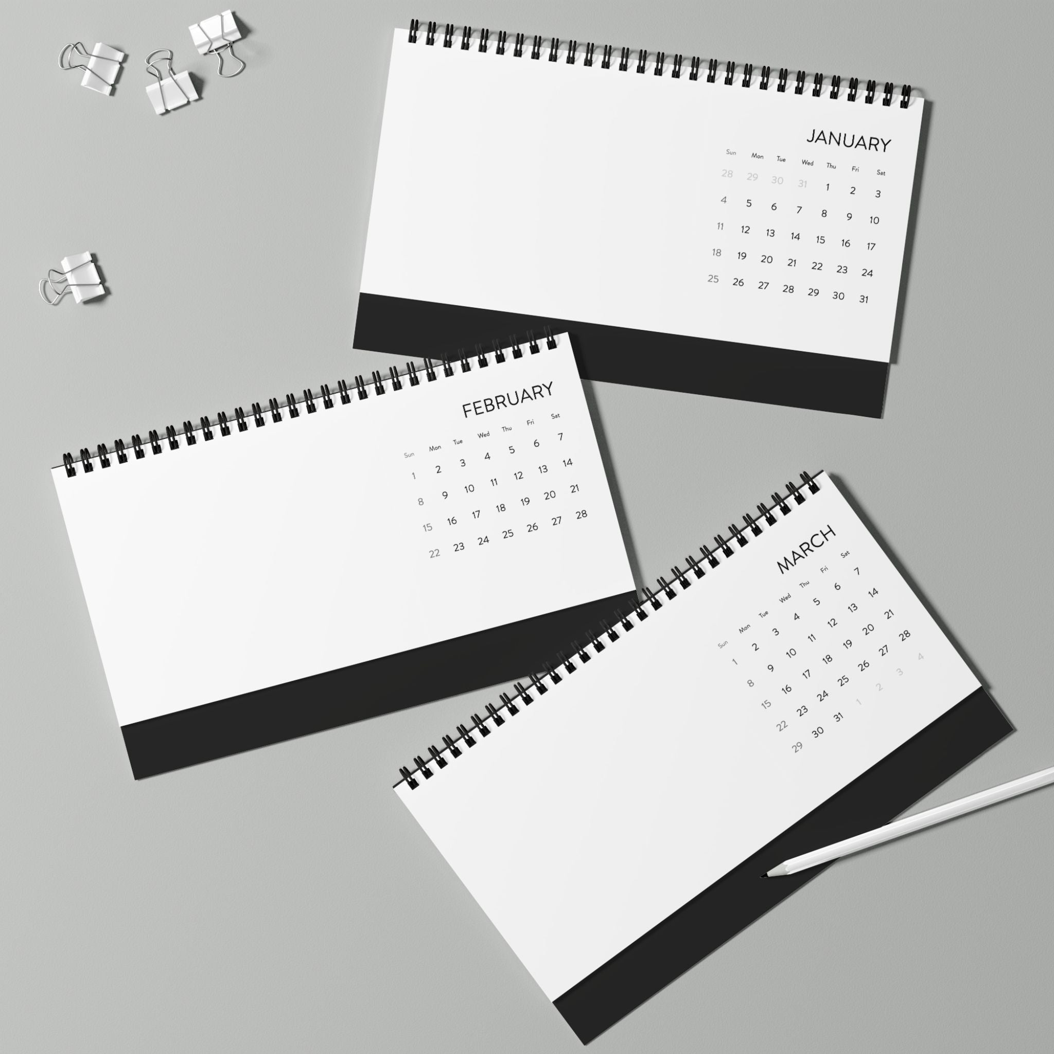 Love Is Gold Desktop Calendar — 2026 Minimal Desk Calendar (Grid Dates)